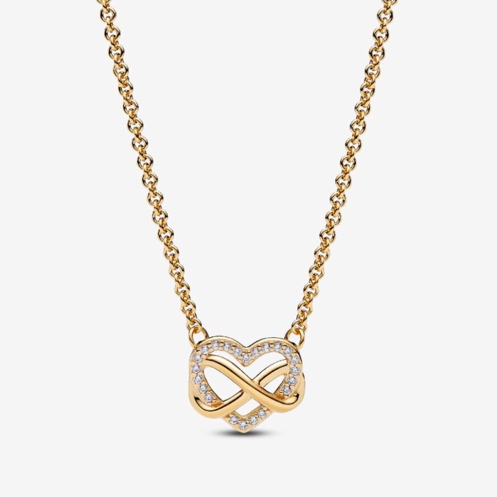 Pandora Infinity Heart Gold Collier Necklace